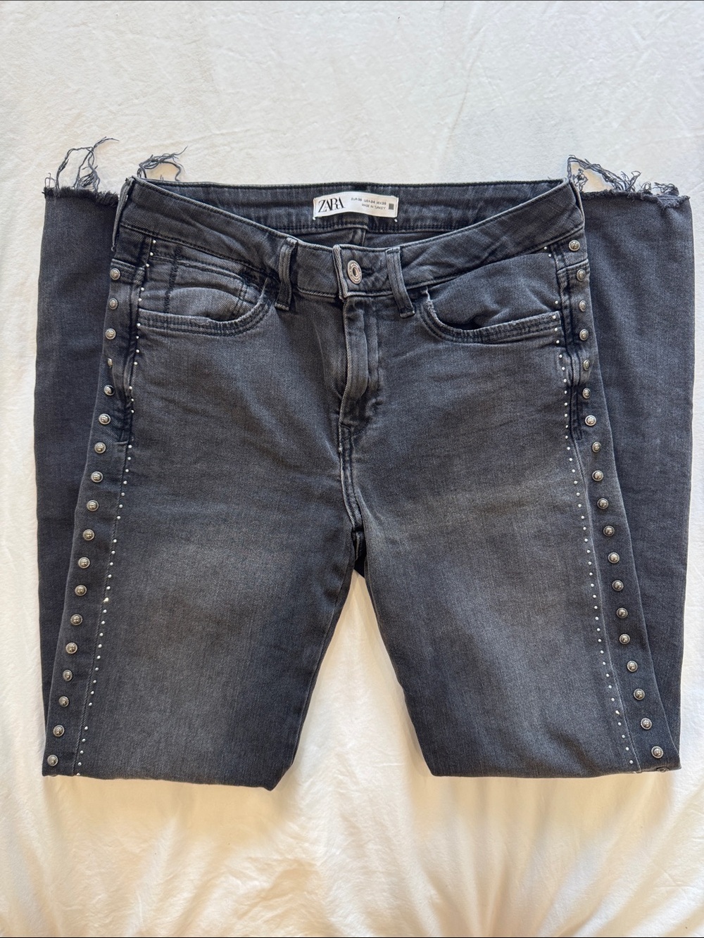 Zara studded Black-Gray Skinny Jeans